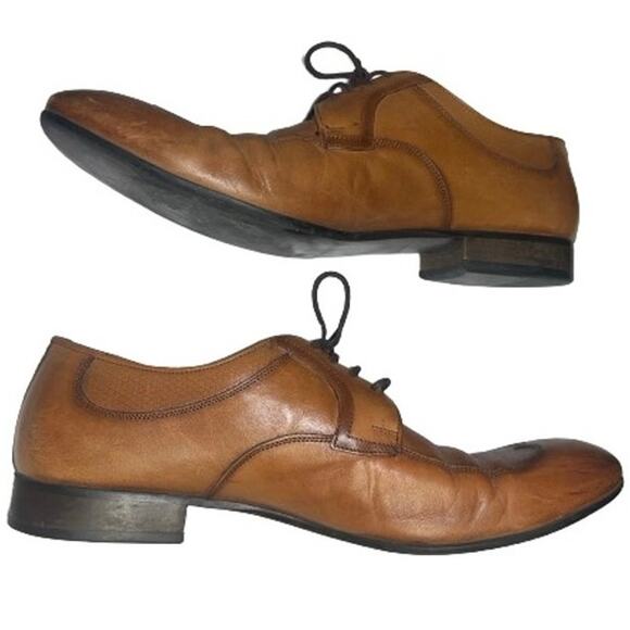 PIERRE CARDIN Signature Lace Up Handmade Leather Oxford Dress Shoe COGNAC - 42 main image 5